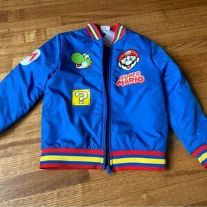 Nintendo Super Mario Kids 7 varsity bomber Jacket EUC w/flaw Kidcore Gamer